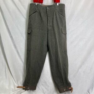 Vintage WW2 Swedish Army Pants 36x28 Wool Military Green 1941 Cargo 104U Trouser